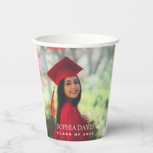 Class of 2023 Custom Photo Graduation Paper Cups