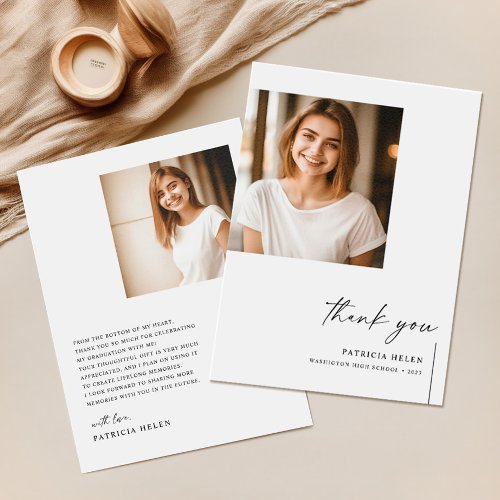 Class of 2023 Double Sided Photo Graduation Thank You Card