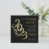 Class of 2023 Elegant Gold and Black Invitation (Standing Front)