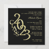 Class of 2023 Elegant Gold and Black Invitation (Front)