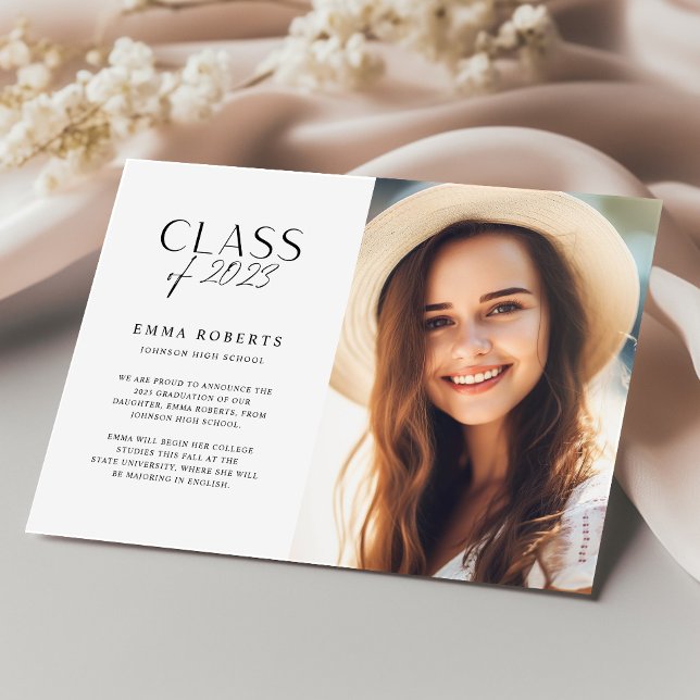 Class of 2023 Elegant Photo College Graduation Announcement (Creator Uploaded)