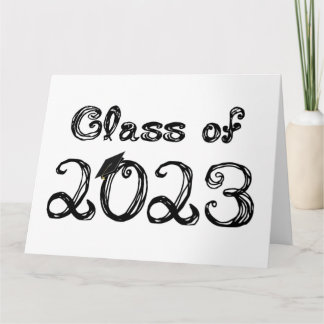 Class of 2023 Fabric Font Graduation Cap Card