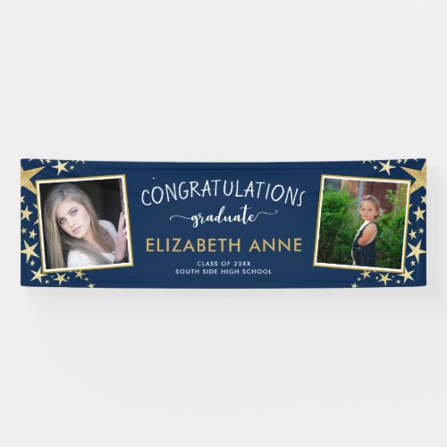 Class of 2023 Gold and Blue 2 Photos Graduation Banner