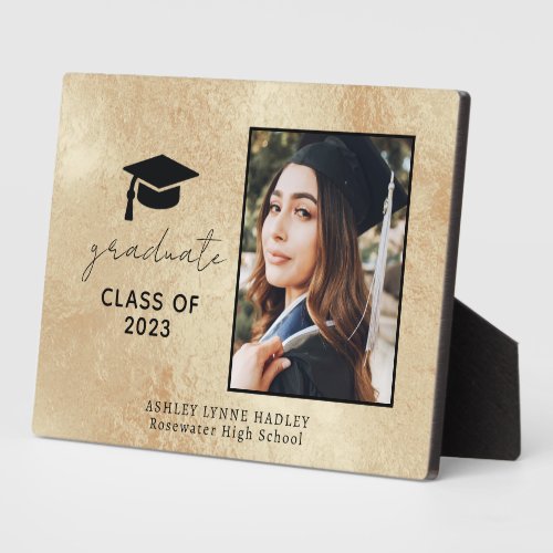 Class Of 2023 Gold Photo Graduation Plaque