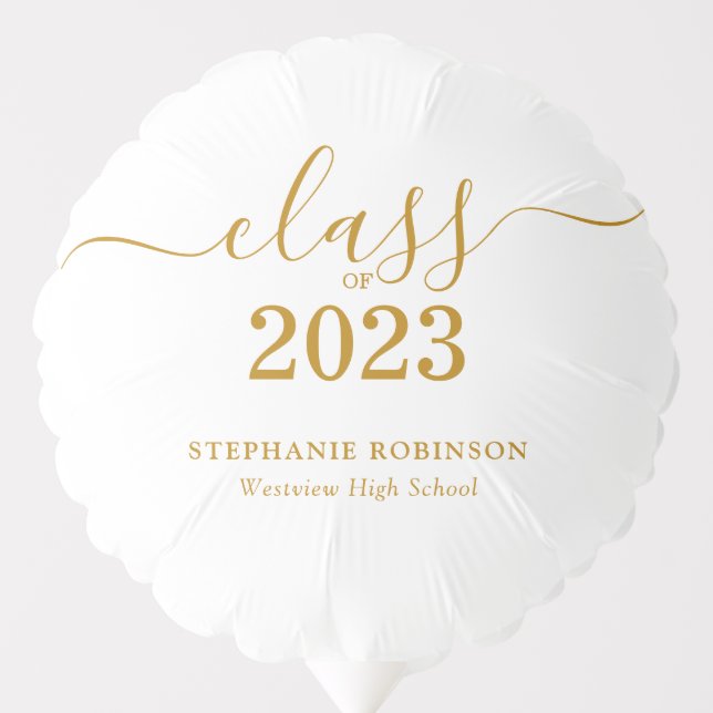 Class of 2023 Gold Script Graduation  Balloon (Front)