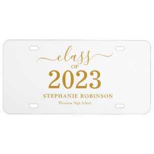 Class of 2023 Gold Script Graduation   License Plate