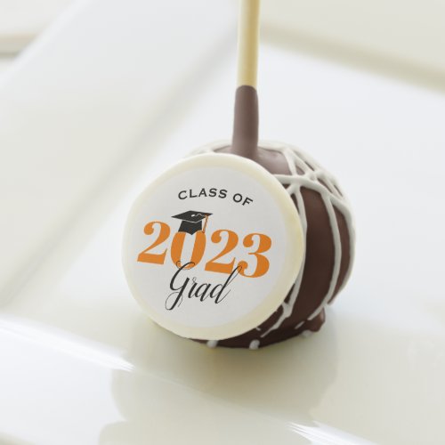 Class of 2023 Grad Orange Graduation Cake Pops