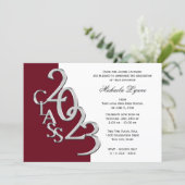 Class of 2023 Grad Silver and Burgundy Invitation (Standing Front)