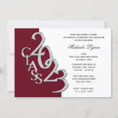 Class of 2023 Grad Silver and Burgundy Invitation (Front)