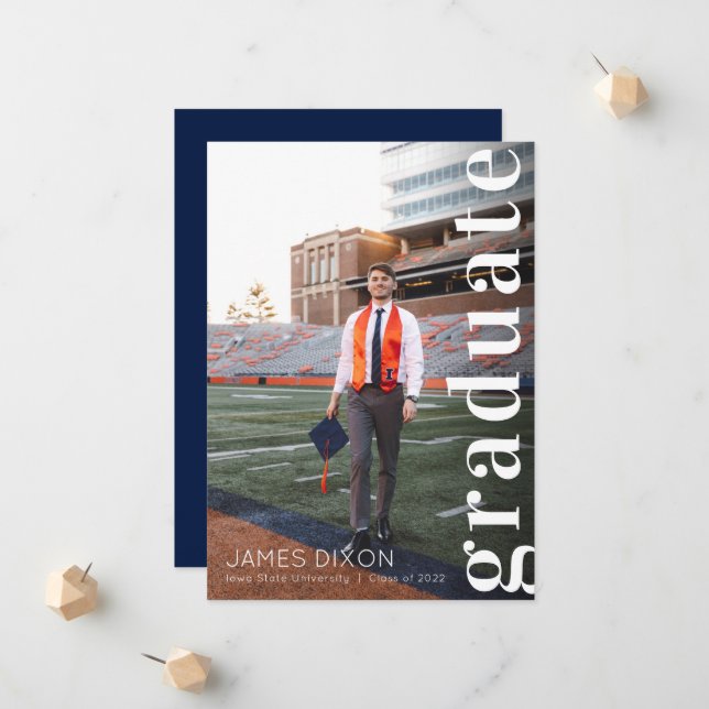 Class of 2023 Graduate Navy Photo Announcement (Front/Back In Situ)