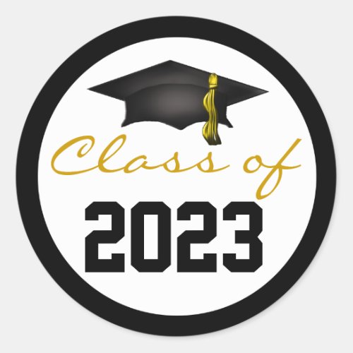 Class of 2023 Graduation Cap Classic Round Sticker