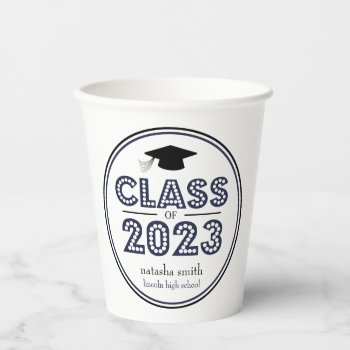Class Of 2023 Graduation Cups (midnight) by WindyCityStationery at Zazzle