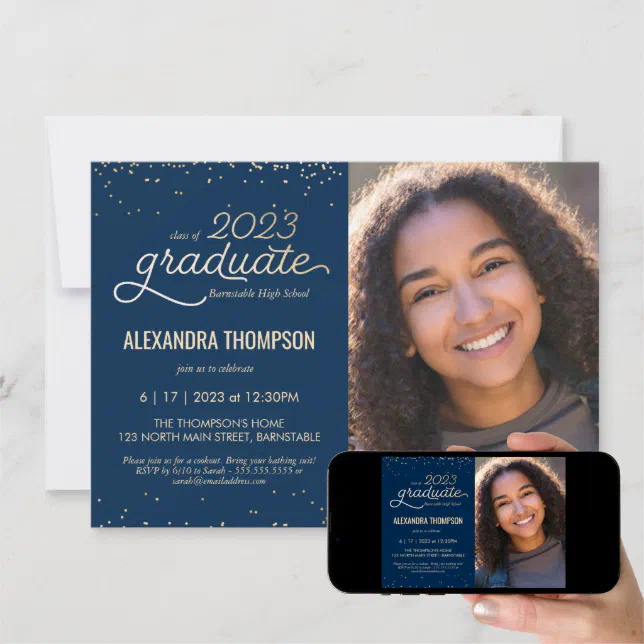 Class Of 2023 Graduation Invitation W Photo Zazzle 1839