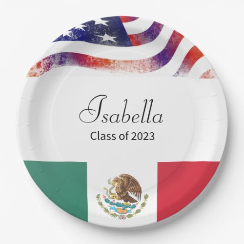  Class of 2023 Graduation Mexican American Paper Plates