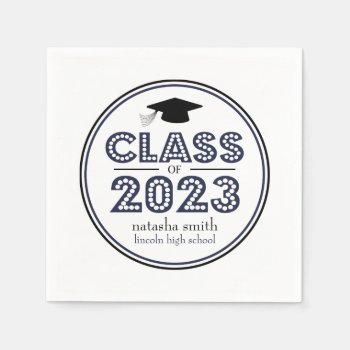 Class Of 2023 Graduation Napkins (midnight) by WindyCityStationery at Zazzle