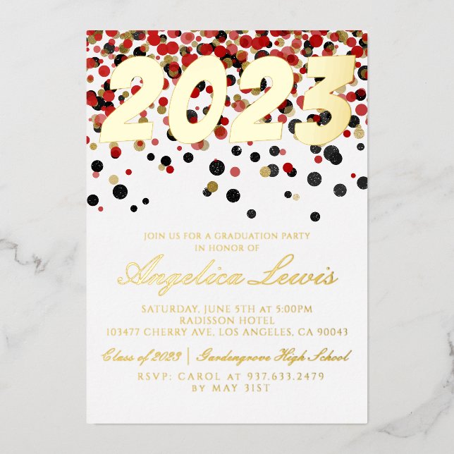 Class of 2023 Graduation Party Foil Invitation (Front)