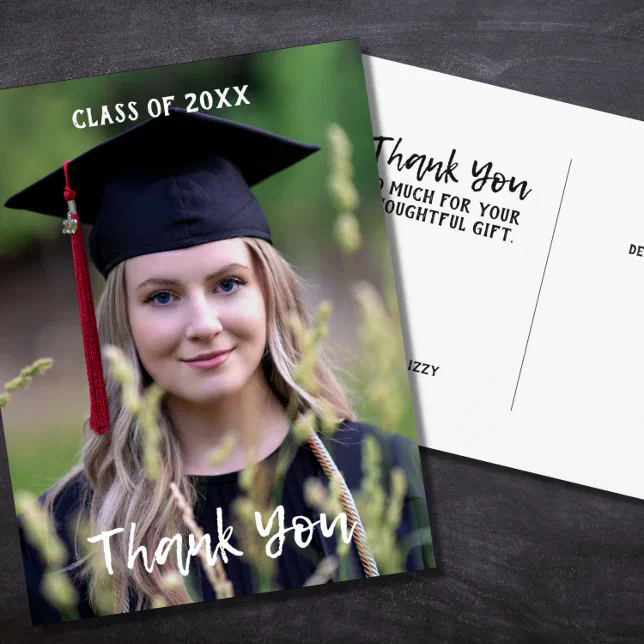 Class of 2023 Graduation Photo Thank You Postcard | Zazzle