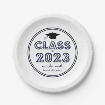 Class Of 2023 Graduation Plates (midnight) by WindyCityStationery at Zazzle