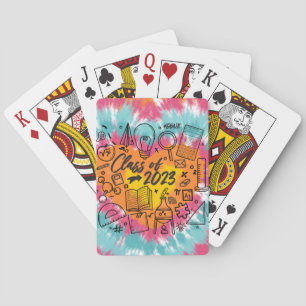 Class of 2023 Graduation Science Math Grad Tie Dye Poker Cards