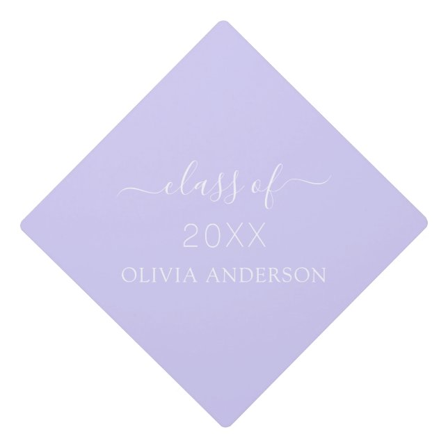 Class of 2023 Lavender Purple Simple Graduate Graduation Cap Topper (Front)