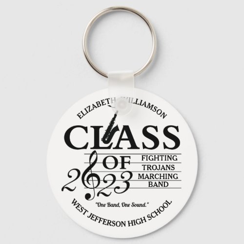 Class of 2023 Marching Band Saxophone Keychain