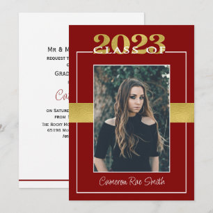 Class of 2023 Maroon & Gold Graduation Party Invitation