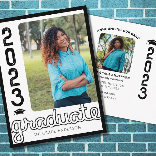 Class of 2023 Modern Graduation Announcement Postcard