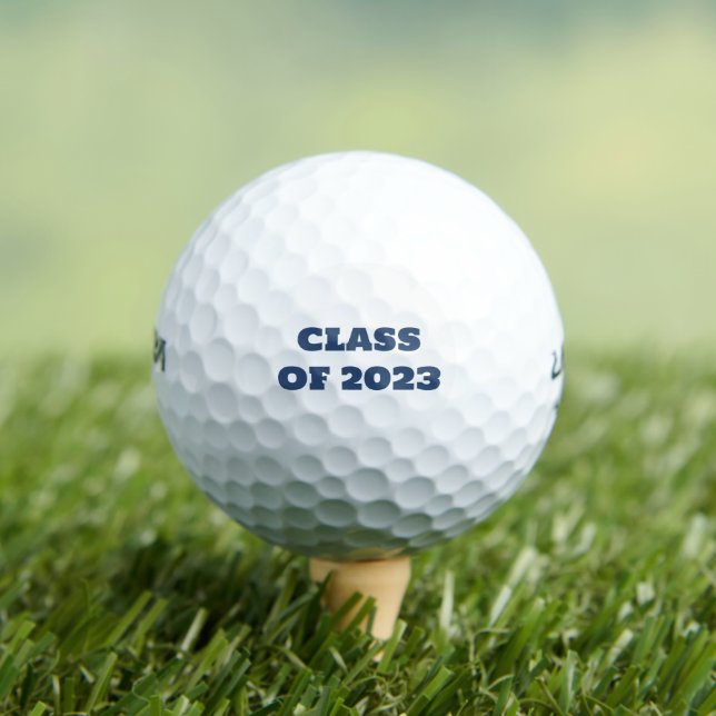 Class of 2023 Navy Blue Text Graduation College Golf Balls (Insitu Tee)