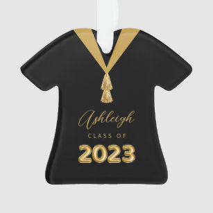 Class of 2023 Personalized Black Graduation Gown Ornament