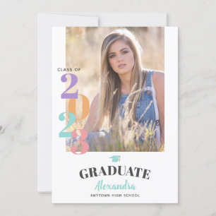 Class of 2023 Photo Pastel Teal Graduation Party Invitation