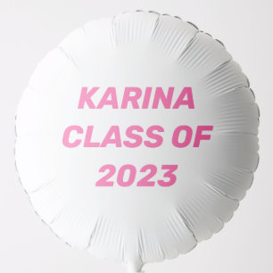 Class of 2023 Pink Text Graduation College Balloon