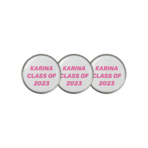 Class of 2023 Pink Text Graduation College Golf Ball Marker