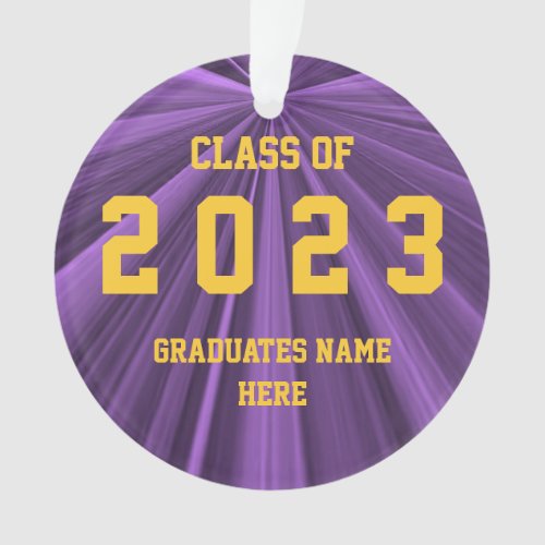 Class of 2023 Purple and Gold Ornament by Janz