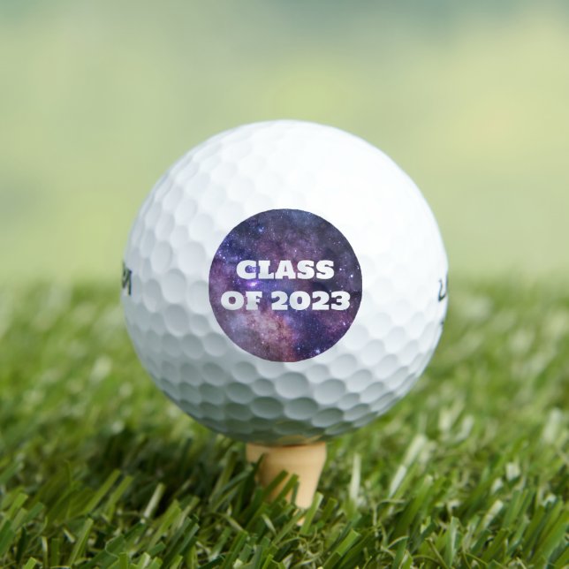 Class of 2023 Purple Text Graduation College Golf Balls (Insitu Tee)