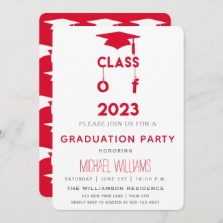 Class of 2023  - Red Graduation Party Invitation