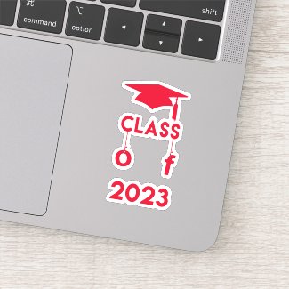 Class of 2023  - Red Graduation Sticker