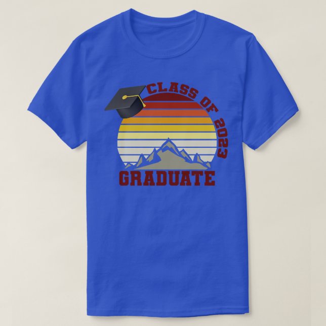 Class of 2023 Retro Sunset Graduate T-Shirt (Design Front)