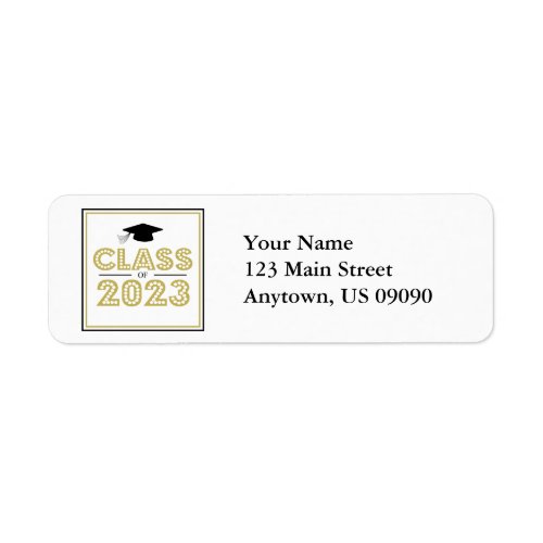 Class Of 2023 Return Address Labels Gold