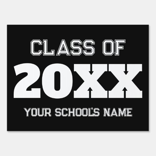 Class of 2023 School Graduation Black Sign