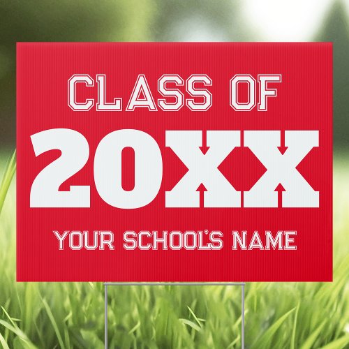 Class of 2023 School Graduation Red Sign