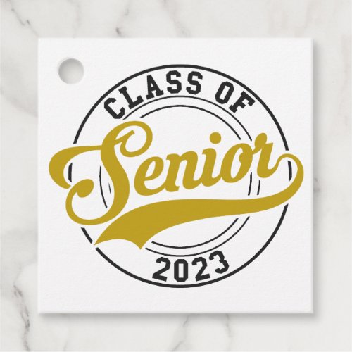 Class of 2023 senior gold personalized favor tags