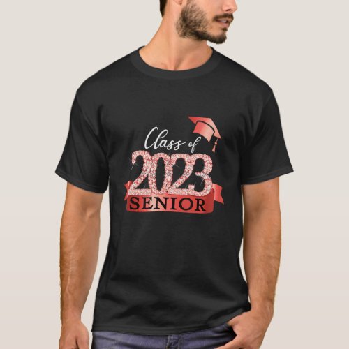 Class Of 2023 Senior I School Color Decoration Red T_Shirt
