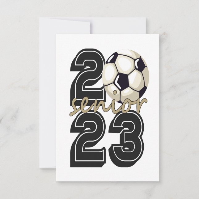Class Of 2023 Senior Soccer Graduation Gift Thank You Card (Front)
