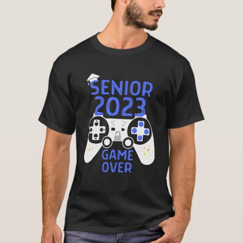 Class Of 2023 Senior Video Game Over School Gamer T_Shirt