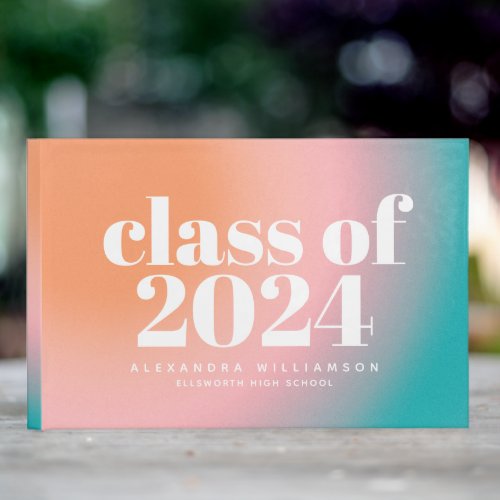 Class of 2023 Trendy Colorful Gradient Custom Guest Book