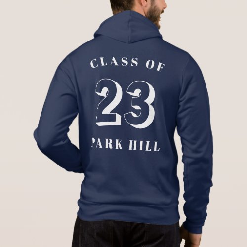 Class of 2023 White and Blue Hoodie