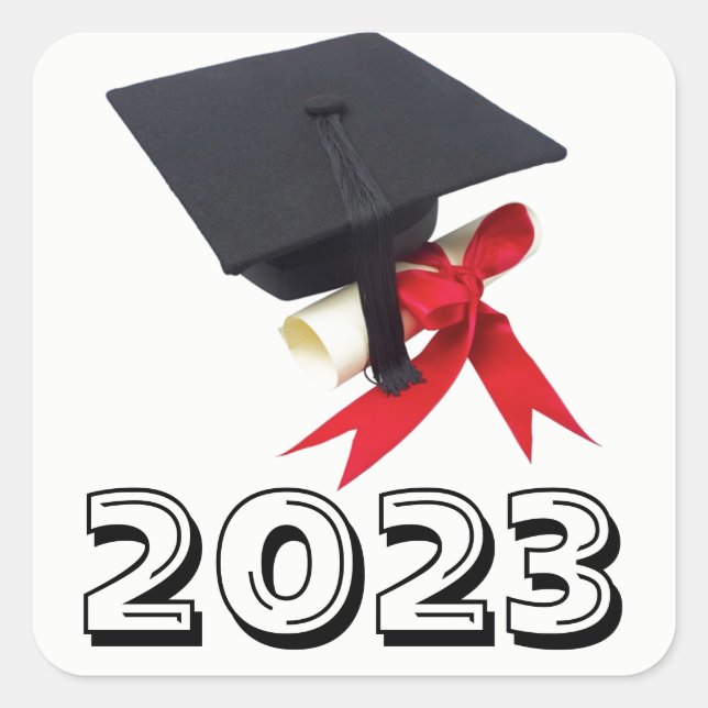 Class of 2023 White Square Sticker by Janz (Front)