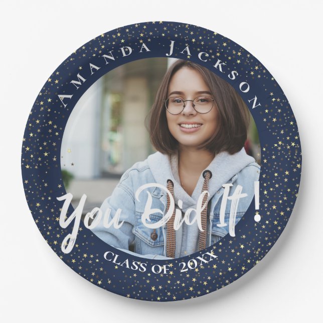 Class of 2023  You Did It Photo Graduation Party   Paper Plates (Front)