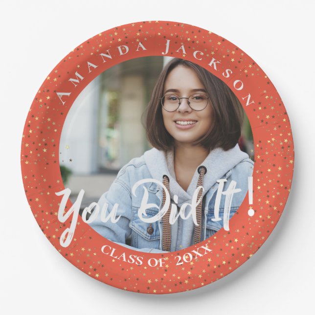 Class of 2023  You Did It Photo Graduation Party   Paper Plates (Front)