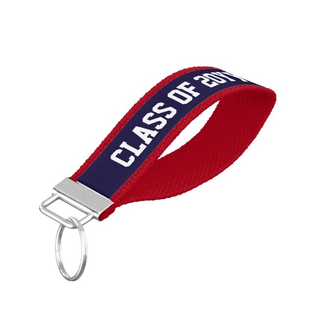 Class of 2024 2025 Personalized Name and Year Wrist Keychain (Angled Down)